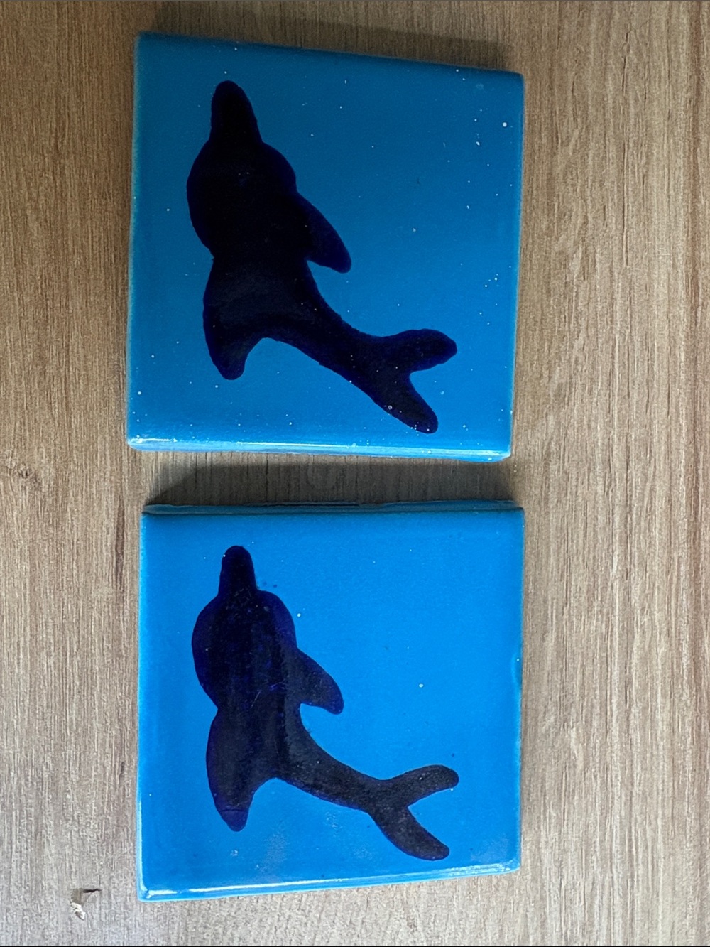 Unbranded Blue Dolphin Ceramic 
Coasters (4”x4”) - Set of 2